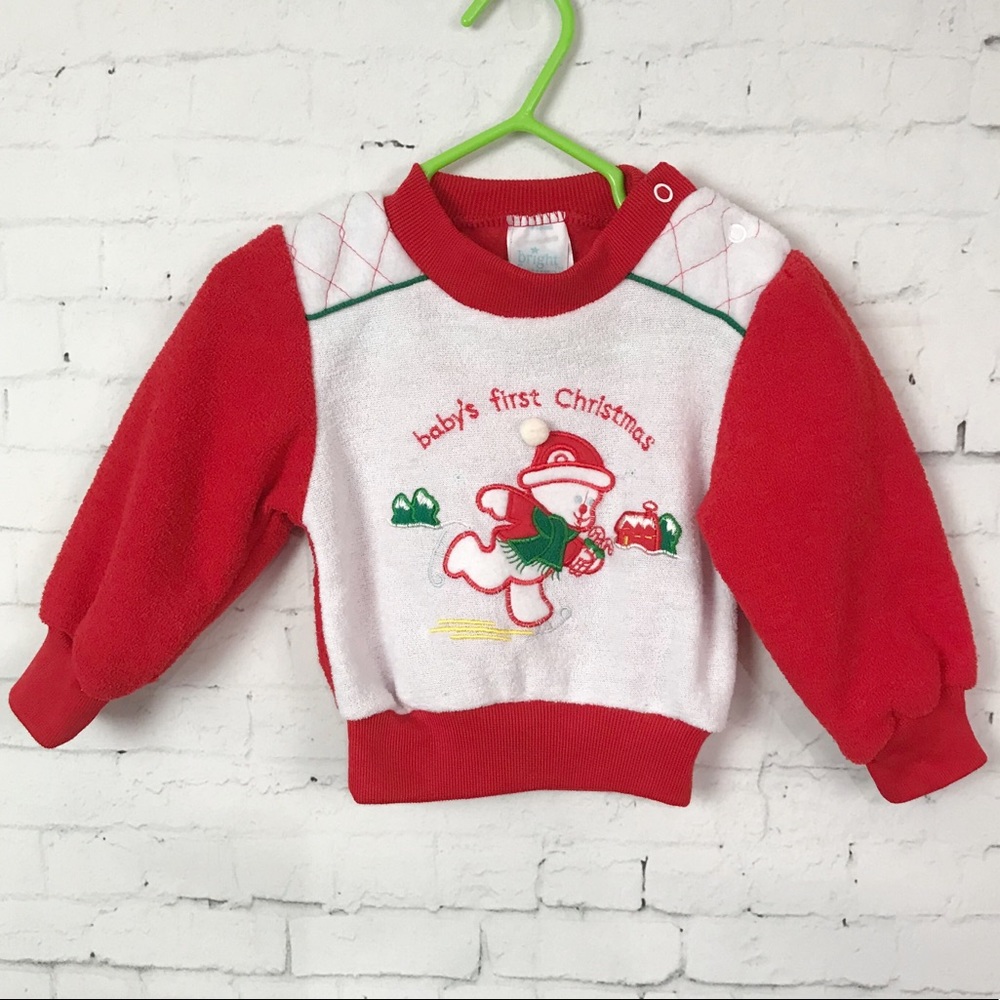 Vintage Baby’s First Christmas Sweater Shirt